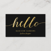 ゴールドフォイルフェイクハロータイポグラフィクラシックブラック 名刺 (正面)