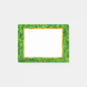 ゴールドフォイルフェイクフレーム付きグリーンクローバー ポストイット (正面)