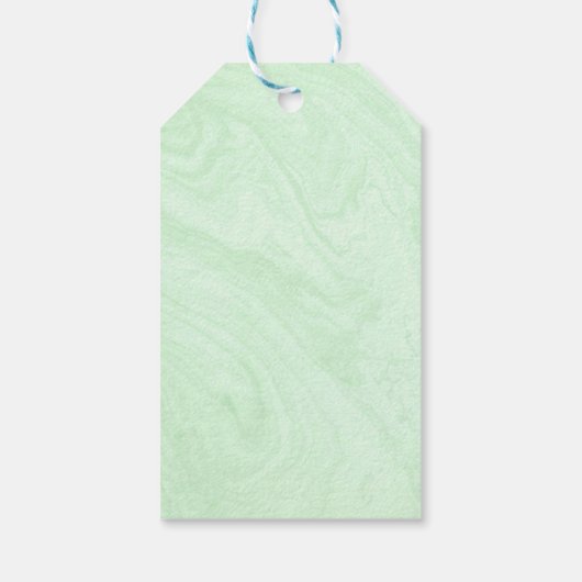 ゴールドフォイルフェイクフレーム誕生日付きグリーンクローバー ギフトタグ (裏面)