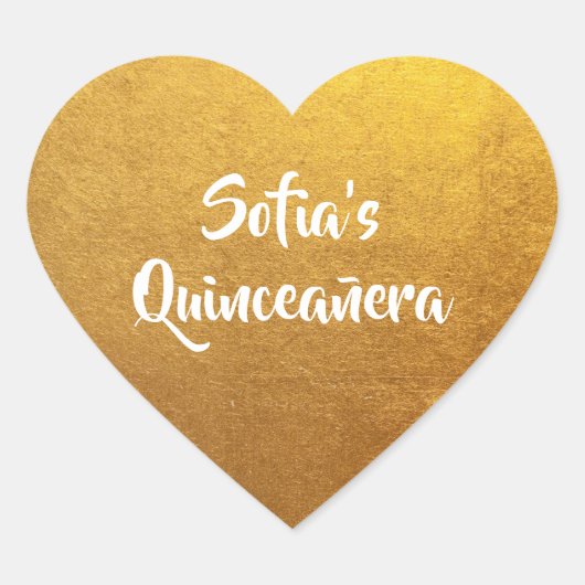 ゴールドフォイルフォトキンセパーソナライズされたーニェラ ハートシール (正面)