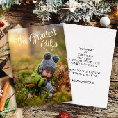 ゴールドフォイルフォトクリスマスホリデーもっとも偉大ギフト 箔シーズンカード