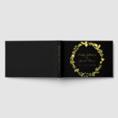 ゴールドフォイルフラワーエレガントリースブ結婚ラック ゲストブック (全面)