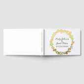 ゴールドフォイルフラワーエレガントリースホワ結婚イト ゲストブック (全面)