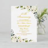 ゴールドフォイルフラワー50周年記念フォイル招待状 箔招待状 (立ち正面)