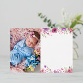 ゴールドフォイルフローラサンキューフォトベビー発表 箔招待状 (立ち正面)