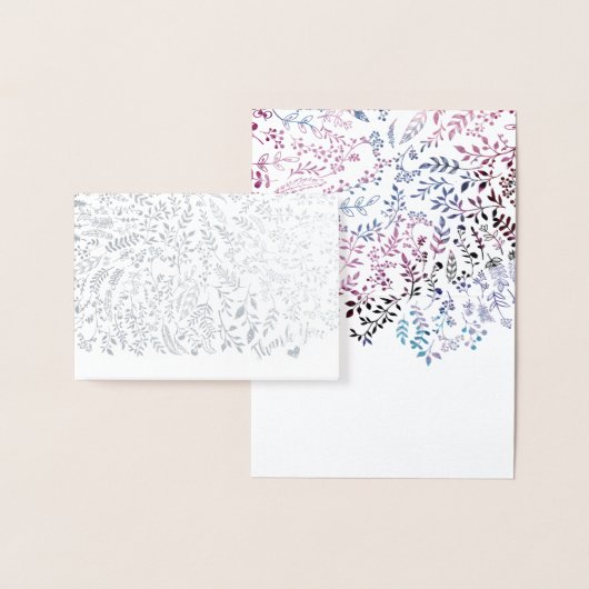 ゴールドフォイルフローラタイポグラフィサンキュー 箔カード (ディスプレー)