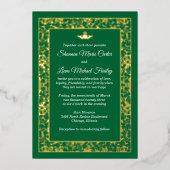 ゴールドフォイルフローラフィリグレクラダグ結婚ズ 箔招待状 (正面)