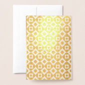 ゴールドフォイルフローラフォトブルー結婚式招待状 箔カード (裏面封筒付き)