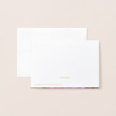 ゴールドフォイルフローラブーケありがとう写真と名前 箔カード (裏面封筒付き)