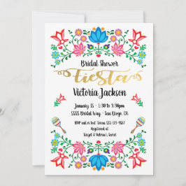 ゴールドフォイルフローラメキシコフェスタブライダルシャワー 招待状