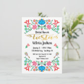 ゴールドフォイルフローラメキシコフェスタブライダルシャワー 招待状 (スタンド正面)