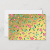 ゴールドフォイルフローラメ結婚キシカンのフィエスタRSVP 出欠カード (裏面)