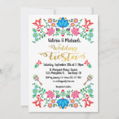 ゴールドフォイルフローラメ結婚キシカンのフェスタ 招待状 (正面)