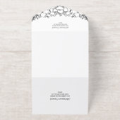 ゴールドフォイルフローララインアートフォトインフォーマル結婚ズ オールインワン招待状 (外側)