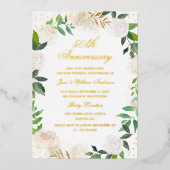 ゴールドフォイルフローラリース記念日 箔招待状 (正面)