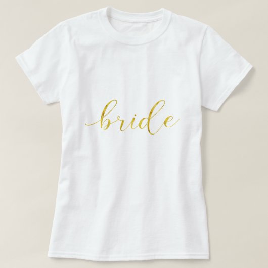ゴールドフォイルブライドタイポグラフィ Tシャツ (デザイン正面)