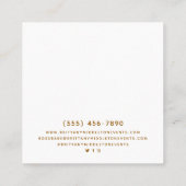 ゴールドフォイルブラウンベージュパーソナライズされた スクエア名刺 (裏面)