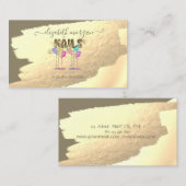 ゴールドフォイルブラシストロークスパークル爪、 ネイルポーランド 名刺 (正面/裏面)