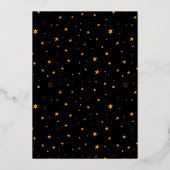 ゴールドフォイルブラックキャットハロウィーン誕生日パーティー 箔招待状 (裏面)