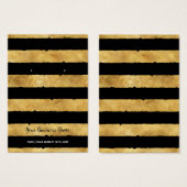 ゴールドフォイルブラックストライプのイヤリングディスプレイカード (正面&裏面)