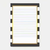 ゴールドフォイルブラックストライプクリーン裏打ちビジネスライン ポストイット (正面)