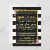 ゴールドフォイルブラックストライプブライダルシャワー招待状 招待状 (正面)