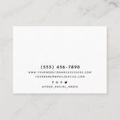 ゴールドフォイルブラックティール(緑がかった色)モダン抽象芸術カスタムブシン 名刺 (裏面)