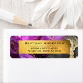 ゴールドフォイルブラックパープルアゲートDIYビジネスアドレス ラベル (インサイチュ)