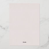 ゴールドフォイルブランチ&バブリーブライダルシャワー招待 箔招待状 (裏面)