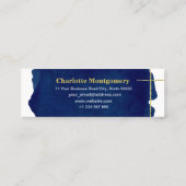 ゴールドフォイルブルー抽象芸術卒業ネームカード コーリングカード (裏面)