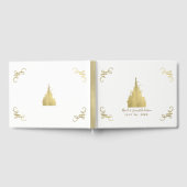 ゴールドフォイルプリンセスフラッグキャッスル結婚ストーリーブック ゲストブック (全面)