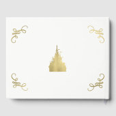 ゴールドフォイルプリンセスフラッグキャッスル結婚ストーリーブック ゲストブック (裏面)