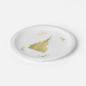 ゴールドフォイルプリンセスフラッグキャッスル結婚ストーリーブック ペーパープレート (アングル)