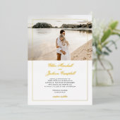 ゴールドフォイルプレスミニマリストエレガントな結婚式 箔招待状 (立ち正面)