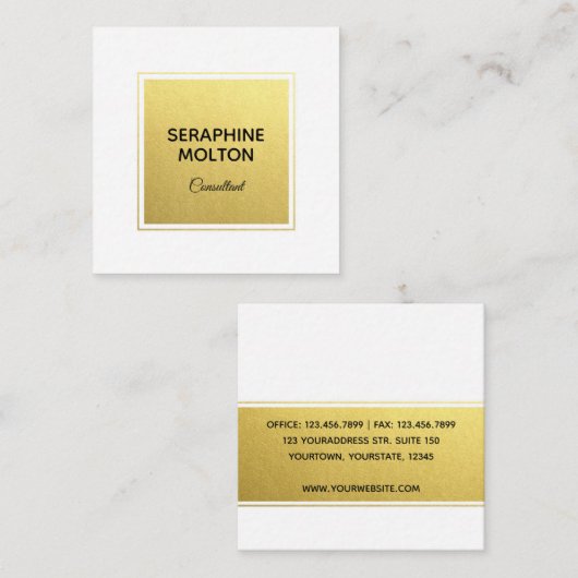 ゴールドフォイルプロフェッショナルスクエア名刺 スクエア名刺 (正面/裏面)