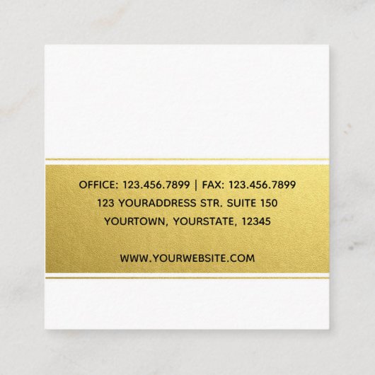 ゴールドフォイルプロフェッショナルスクエア名刺 スクエア名刺 (裏面)
