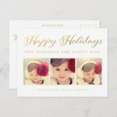 ゴールドフォイルベビー1stクリスマスフォトポストカード ポストカード (正面/裏面)