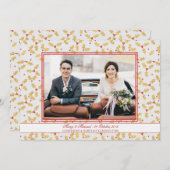 ゴールドフォイルホリーメリース結婚したクリスマス写真 シーズンカード (正面/裏面)