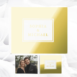 ゴールドフォイルホワイトゲストブック編集可能クラシックシンプル ゲストブック