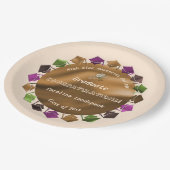 ゴールドフォイルホワイトローズ2025年卒業 ペーパープレート (アングル)