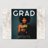 ゴールドフォイルボタニカルとブラック文字グラードフォトアン 案内状 (正面)