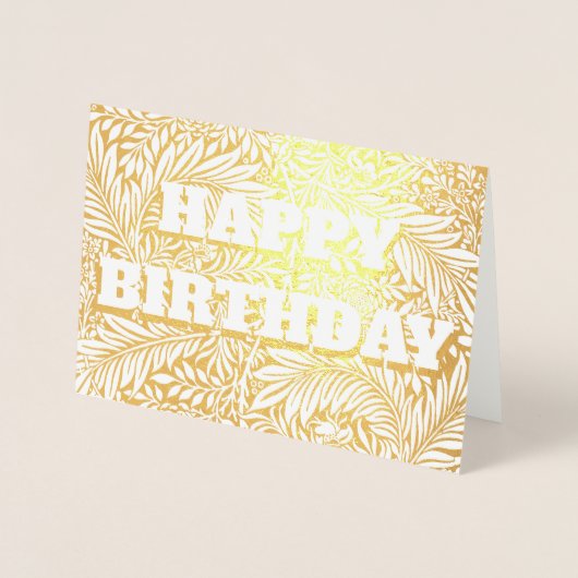 ゴールドフォイルボタニカルハッピーバースデー 箔カード (正面)