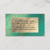 ゴールドフォイルボタニカルブラウンソファセラピストグリーン 名刺 (裏面)