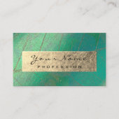ゴールドフォイルボタニカルブラウンソファセラピストグリーン 名刺 (正面)