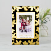 ゴールドフォイルボタニカルホリデーカード 箔シーズンカード (立ち正面)