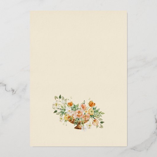 ゴールドフォイルボホフローラガールベビーブランチ招待状 箔招待状 (裏面)