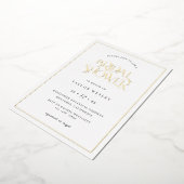 ゴールドフォイルボホブライダルシャワーパーティの招待状カード 箔招待状 (回転した状態)