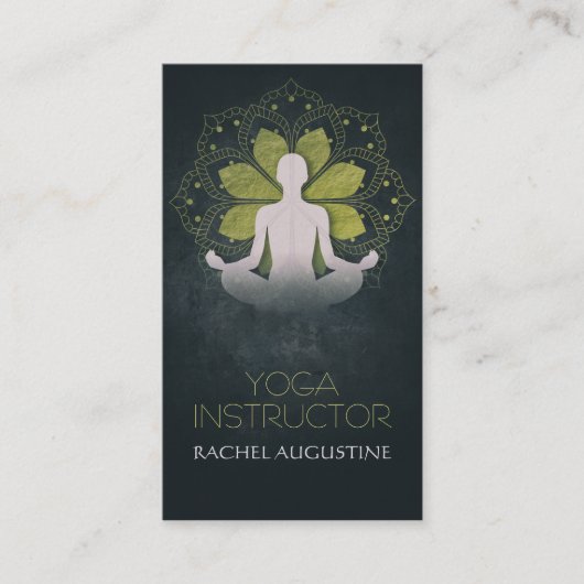 ゴールドフォイルマンダラフローラ&ヨガ瞑想ポーズルーム 名刺 (正面)