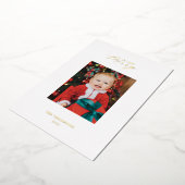 ゴールドフォイルミニマルそう非常にメリーフォトホリデーカード 箔シーズンカード (回転した状態)