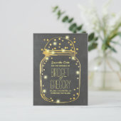 ゴールドフォイルメイスンジャー – 紙吹雪保存日付 案内ポストカード (スタンド正面)